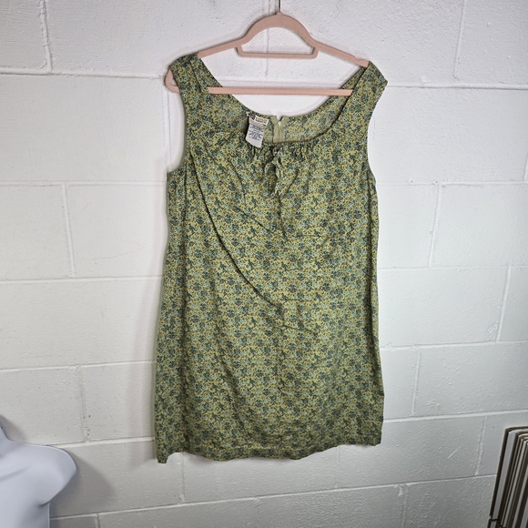 Vtg 90s Y2k Faded Glory Green Floral Cotton Grunge Hippie Boho Dress - Picture 6 of 6